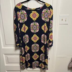 Crown & Ivy Navy Floral Long Sleeve Dress